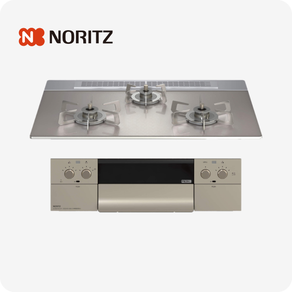 NORITZ N3WT7RWASKSIEC-LP 標準設置工事セット Fami ビルトインガスコンロ(プロパン用/左右強火力/75cm幅)  ガステーブル、コンロ